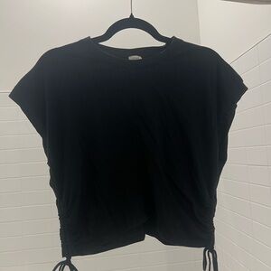 Black Ruched Aritzia Wilfred Top